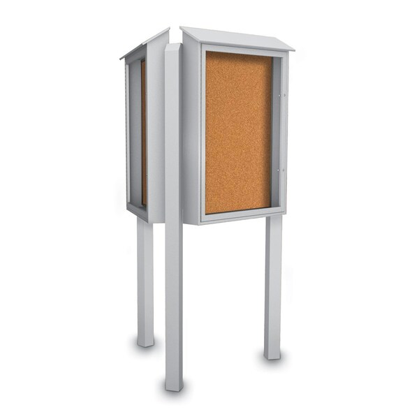 Sliding Door Indoor Enclosed Corkboard, 7